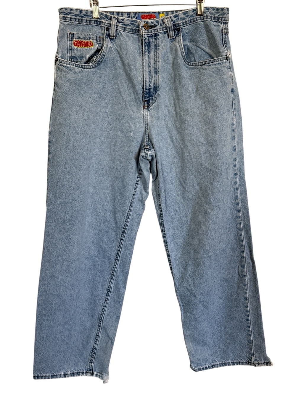 Empyre Relax Jeans Mens 36 Light Wash Baggy Wide Leg Skate Denim Y2K 100% Cotton